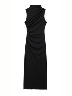 Elevate your evening look with the Paola Pleated Midi Dress from Alees Fashion. The high neck and stand collar add a touch of sophistication, while the sleeveless design and slim fit keep it modern. Available in an array of colors, this elegant maxi dress is crafted with a tight fabric for a flattering silhouette. Paola Pleated Midi Dress High Neck Stand Collar Sleeveless Slim Fit Straight Tight Fabric Elegant Maxi Dress Available in Grey Green, Purple, Pink and Black Colors Alees Fashion Evenin Nyc Outfits Summer, Nyc Outfits, Summer Formal Dresses, Evening Dress Collection, Dress High Neck, Bodycon Dresses Casual, Midi Dress Style, Elegant Maxi Dress, Eve Dresses