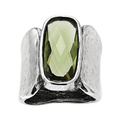 PRICES MAY VARY. This inspired by nature ring is sure to stun for everyday wear. An olive green cubic zirconia is set in the center of a wide lightly hammered band, crafted in sterling silver. Make a lasting impression with this bold piece of jewelry. The piece comes with a ".925" sterling silver stamp as a symbol of guaranteed product quality. Sterling silver, 8 by 18 mm olive green cubic zirconia Ring face measures 3/4 inches in width .925 sterling silver quality stamp This inspired by nature Hammered Band, Nature Ring, Silpada Jewelry, Cubic Zirconia Rings, Green Gemstones, Inspired By Nature, Womens Jewelry Rings, Sterling Ring, Semiprecious Stones