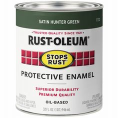 a can of rustoleum on a white background with the words stop and protect