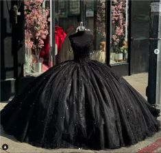 Black Quinceanera Dress Beaded Sparkly Gothic Birthday Party Vestidos De 15 Años. This pin contains affiliate links, which means I may earn a commission at no cost to you extra for you. 
#affiliate #advertising" Gothic Birthday Party, Black Quinceanera Dress, Princess Quinceanera Dresses, Gothic Birthday, Black Quinceanera, Quinceanera Dresses Black, Beaded Ball Gown, Hispanic Aesthetic, Quinceañera Ideas