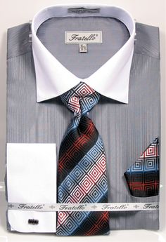 <p>Fratello Men's French Cuff Dress Shirt Set - Textured Two Tone </p>
<p><br/>Two Tone with Subtle Texturing<br/>French Cuff Dress Shirt <br/>Tie <br/>Hanky <br/>Cuff Links <br/>55% Cotton, 45% Polyester</p> Formal Multicolor Fitted Shirt, Formal Fitted Multicolor Shirt, Formal Multicolor Slim Fit Shirt, Multicolor Fitted Formal Shirt, Elegant Multicolor Formal Shirt, Elegant Multicolor Shirt For Formal Occasions, Elegant Fitted Multicolor Shirt, Classic Multicolor Formal Shirt, French Cuff Dress Shirts