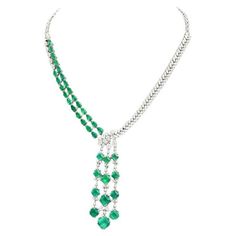 Check out this item from 1stdibs! 22.28 Carat Zambian Emerald 18 Karat White Gold Diamond Necklace: https://www.1stdibs.com/id-j_21674382 White Gold Diamond Necklace, Bridal Diamond Jewellery, Zambian Emerald, Gold Diamond Necklace, Zambia, Top Seller, Sparkle Diamonds, White Gold Diamonds, Antique Jewelry