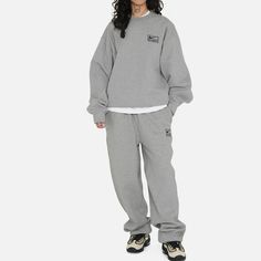 Nike Fleece Pants x Stussy 'Dark Gray Heather' DO9341-063 (Unisex/Crossover/Solid Color) Stussy Sweatpants, Grey Sweatsuit, Nike X Stussy, Stussy Nike, Nike Stussy, Nike Tracksuit, Nike Fleece, Nike Sweatpants, Nike Sweater