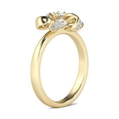 Elegant Yellow Gold Flower Ring With Round Band, Elegant White Butterfly Ring For Wedding, Elegant White Gold Butterfly Ring For Wedding, Flower Shaped Rings With Accent Stones For Anniversary, Flower-shaped Rings With Accent Stones For Anniversary, Elegant Butterfly Ring With Diamond Accents For Wedding, Elegant Round Butterfly Ring For Formal Occasions, Elegant Yellow Gold Butterfly Ring For Wedding, Flower-shaped Anniversary Rings With Accent Stones