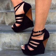 Platform Gladiator Sandals, Strappy Shoes, Club Shoes, High Heels Boots, Sandals Wedges, High Heels Sandals, Black High Heels