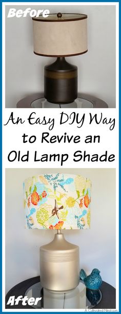 an easy diy way to relive an old lamp shade for less than $ 10