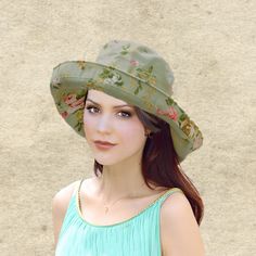 This summer hat has a wide brim for a good sun protection. The brim can be turned up or turned down. It's easy to take shape you want. It is elegant accessory for garden and beach parties or other events. 20% Linen, 80% Cotton One size fits most (21 - 22,5 inches) This hat can be flat packed for suitcases or handbags . Hand wash and lay flat to dry. NOTE Actual color may slightly different depending on your monitor. Summer Cotton Sun Hat With Flat Brim, Summer Brimmed Cotton Hats, Lightweight Cotton Summer Hats, Cotton Short Brim Hat For Beach Season, Summer Wide Brim Cotton Hat, Spring Vacation Bucket Hat With Flat Brim, Cotton Sun Hat For Summer Vacation, Cotton Summer Hat For Vacation, Summer Cotton Hat For Vacation