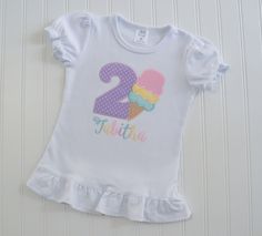 Ice Cream Cone Shirt, Ice Cream Party, Ice Cream Shirt, Sweet One Party, Applique Shirt, Birthday Ice Cream, Ice Cream Birthday, Sweet Shoppe, Summer Party, Girls Birthday Shirt, Sweet One Birthday, Girls Ice Cream, Birthday Sweet One ** My turnaround time is currently 7-10 BUSINESS days, plus shipping time. If you need your order sooner, please message me and I will try my best to accommodate. ** Please include your Little One's name and birthday age upon checkout. If you would like a boy versi Fun Fitted T-shirt For Birthday, Long Sleeve Summer Tops For Birthday, Pink Birthday Shirt For Summer, Playful White Top For Birthday, Long Sleeve Summer Shirt For Birthday, Cute Spring Party Shirt, Cute Multicolor Party Tops, Cute Long Sleeve Birthday Shirt, Spring Birthday Short Sleeve Top