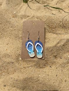 "Flip flop earrings 1.5\" tall without hook" Polymer Clay Flip Flop Earrings, Flip Flop Earrings, Summer Beach Dangle Hoop Earrings, Fun Beach Season Jewelry For Vacation, Summer Vacation Drop Earrings, Fun Dangle Earrings For Beach, Summer Beach Dangle Earrings, Handmade Beachy Earrings For Summer, Summer Beach Drop Earrings