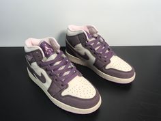 Air Jordan 1 Retro Mid 'Pro Purple' Air Jordan 1 Retro Mid, Jordan 1 Retro Mid, Jordan 11 Women, Vapour Max Nike, Air Jordans Women, Air Max 2090, Nike Sacai, Low Air Jordan 1, Air Jordan 9