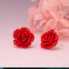 These rose flower big stud earrings feature an elegant resin rose flower in white or red color with 925 sterling silver needle and back pieces. Elegant rose flower design makes these earrings a perfect wedding, bridal jewelry gift or can wear every day to elevate your outfit.Dimensions of the rose is about 2 cm. Jewelry Care: See more information about how to care for your jewelry here. Shipping Policy: Orders will be shipped within 1-3 business days. Economy shipping will take 7-14 days to arri Formal Rose Earrings With Rose Design, Formal Rose-design Rose Earrings, Rose Design Flower Earrings For Formal Occasions, Rose Design Flower Earrings For Anniversary, Formal Rose Design Earrings, Rose Flower-shaped Earrings With Rose Design, Elegant Rose Red Flower Earrings For Pierced Ears, Elegant Rose Red Flower Earrings For Wedding, Red Flower-shaped Earrings With Rose Design