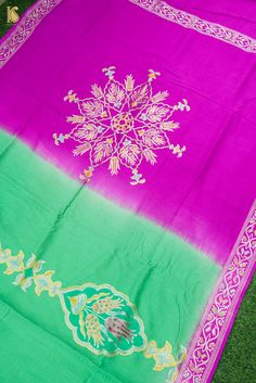 Get ready to wear this stunning Banarasi silk saree. Woven with passion and excellence, this Handloom Banarasi silk saree won't fail to catch attention. Tussar Georgette silk sarees are known for their longevity and resilience, they make you fall in love with them. Color -Green & Purple with hand brush Weave -Cutwork Blouse- Plain with zari border Click here to view underskirt Eid Multicolor Handloom Saree, Multicolor Handloom Tussar Silk Salwar Kameez, Eid Tussar Silk Saree With Cutdana, Purple Katan Silk Saree For Eid, Multicolor Unstitched Saree Suit With Zari Work, Multicolor Banarasi Silk Traditional Wear With Resham Embroidery, Multicolor Handloom Silk Lehenga, Multicolor Silk Handloom Lehenga, Multicolor Raw Silk Saree With Zari Work