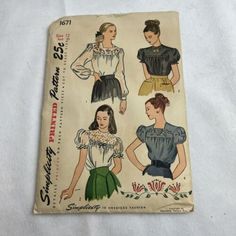 an old fashion sewing pattern for women's blouses