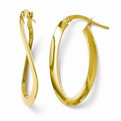 Metal: 14k Yellow GoldLength:33 mmWidth:16 mmThickness:6 mmTwistedFinish:PolishedFree U.S. Shipping for orders over $99 Protected by our 30-Day Risk Free Returns! Fine Jewelry Oval Hoop Earrings With Polished Finish, Oval Polished Hoop Earrings Fine Jewelry, Oval Hoop Earrings With Polished Finish, Modern 14k Gold Oval Hoop Earrings, Modern Oval 14k Gold Hoop Earrings, Elegant Oval Hoop Earrings With Shiny Finish, Elegant 14k Gold Oval Hoop Earrings, 14k Gold Oval Hoop Earrings, Oval Hoop Earrings Fine Jewelry For Formal Occasions