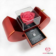 Melting Jewelry, Necklace White Gold, Apple Gifts, To My Love, Box Roses, Real Rose, White Gold Necklace, Rose Gift, White Gold Necklaces