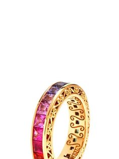 Shop Dolce & Gabbana gradient sapphire ring with Express Delivery - FARFETCH Sapphire Ring Gold, Gold Sapphire Ring, Sapphire Diamond, Ring Gold, World Of Fashion, Sapphire Ring, Gold Diamond, Gold Rings, Fashion Branding