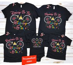 Disney Birthday Shirt Girls Kids, Disney Birthday Trip Shirts, Disney World Birthday Shirt, Disney Birthday Shirt, Matching Family T Shirts, Family Cruise Shirts, Disney Trip Shirts, Custom Birthday Shirts, Boozy Drinks