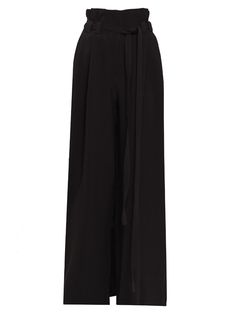 The Amorusso Pants are a high-rise, wide leg trousers, crafted from a cotton blend. The pants offer a flattering fit around the waist and hips. They come with a long detachable waist belt. Formal Wide Leg Pants With Belt Loops, Wide Leg Evening Bottoms With Belt Loops, Full Length Evening Pants With Belt Loops, Evening Wide Leg Belted Bottoms, Evening Full-length Dress Pants With Belt Loops, Evening Full Length Dress Pants With Belt Loops, Evening Bottoms With Belt Loops And Full Length, Evening Full Length Bottoms With Belt Loops, Evening Straight Pants With Belt Loops