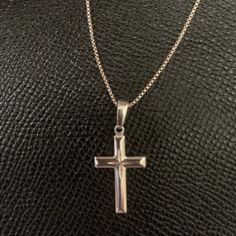 Silver Cross Pendant With Silver Chain Classic Cross Jewelry With Adjustable Chain, Elegant Cross Chain Necklace With Adjustable Chain, Classic Cross Pendant Jewelry With Adjustable Chain, Classic Cross Pendant Clavicle Necklace, Elegant Metal Cross Necklace With Adjustable Chain, Classic Clavicle Chain Necklace With Cross Pendant, Classic Cross Clavicle Chain Necklace, Elegant Metal Cross Pendant Necklace, Formal Clavicle Chain Jewelry With Cross Pendant