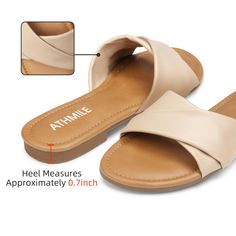 Elevate your summer style with these sophisticated leather sandals. Crafted from premium materials, these flat sandals offer both comfort and luxury. Perfect for a casual day out or a weekend getaway, these sandals are a must-have addition to your summer wardrobe. Timeless elegance meets effortless style. Product details Sole material: Rubber Outer material: Polyurethane (PU) Chic Slip-on Flip Flops, Synthetic Slip-on Sandals For Summer Outings, Leather Flat Flip Flops For Beach Season, Casual Leather Slides For Beach Season, Leather Sandals With Single Toe Strap For Beach Season, Flat Leather Sandals For Beach Season, Leather Flat Sandals For Beach Season, Casual Footbed Sandals With Single Toe Strap For Summer, Casual Footbed Sandals With Single Toe Strap For Vacation