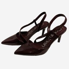 Sleek Stiletto Heel With Asymmetric Strap. Leather Upper And Man-Made Inner And Outer Sole. 3" Heels, Burgundy In Color. Nwot Calvin Klein Red, Calvin Klein Shoes, Womens Calvin Klein, Stiletto Heel, Shoes Women Heels, Stiletto Heels, Calvin Klein, Leather Upper, Shoes Heels