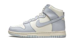 The Women’s Nike Dunk High “Football Grey” is the women’s sizing of the all-time classic high-top shoe that was released by Nike in early January 2021.  The “Football Grey” doesn’t have any ties to a specific football team, but instead references the shade of grey used on its design.  Along with the interesting shade, an elegant mixture of Sail and Pale Ivory combine to form a stately look for the Nike Dunk High.  A cream colored leather appears on the perforated toe, mid-panel, collar, and heel Cute Dunks High, Nike Dunks Mid, Nike Dunks High, Dunks High, Shoe Aesthetic, Bday List, Shoes 2021, Mode Shoes, High Top Shoe