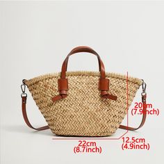 Small School Bags, Basket Bags, Big Shoulders, Straw Tote Bag, Straw Bags, Straw Tote, Woven Basket, Basket Bag, Qingdao