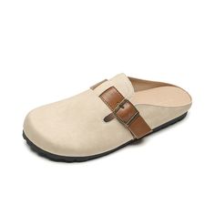 Women Retro Soft Leather Flat Mules-RAIIFY Beige Round Toe Mules With Buckle Closure, Beige Mules With Buckle Closure And Round Toe, Beige Mules With Leather Footbed And Round Toe, Casual Beige Leather Mules, Beige Flat Mules With Leather Footbed, Oxford Boots, Flat Mules, Fall Shoes, Spring Shoes