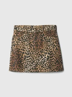 Kids Cheetah Print Denim Skirt Cheetah Clothes Outfits, Cheetah Adidas, Cheetah Clothes, Cheetah Print Skirt, Style 2025, Faux Snap, Birthday Fit, Vision Bored, Leopard Print Jeans