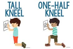 Tall Kneel and Half Kneel Position - Copyright ToolsToGrowOT.com Stnr Reflex Integration Activities, Stnr Reflex Integration, W Sitting, Pediatric Physical Therapy Activities, Therapeutic Interventions, Pediatric Pt