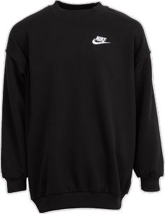 Nike Sweatshirt With Logo For Streetwear, Sporty Logo Print Sweatshirt For Fall, Fall Sporty Sweatshirt With Logo Print, Fall Logo Print Sporty Sweatshirt, Athleisure Fleece Sweatshirt With Logo Print, Nike Crew Neck Hoodie For Streetwear, Nike Sporty Sweats For Streetwear, Nike Relaxed Fit Sweatshirt, Sporty Fleece Hoodie With Crew Neck