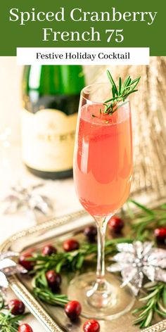 Let’s toast to the holiday season with this spiced cranberry French 75! Prepared with a spiced cranberry simple syrup and squeeze of fresh lemon juice, this recipe adds a festive twist on a classic Champagne cocktail that's perfect for any special occasion. The holiday season is about to get extra fun with this oh-so-smooth, elegant cranberry Champagne cocktail — now let's start mixing your new favorite holiday signature drink. Cranberry Champagne Cocktail, French 75 Recipe, Cranberry Simple Syrup, French 75 Cocktail, New Year's Desserts, French 75, Delicious Drink Recipes, Cocktail Recipes Easy, Champagne Cocktail