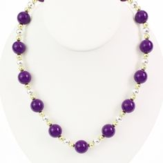 Seasons Jewelry Officially Licensed Purple Beaded Necklace With Gold And Silver Beads. Brand New, And I Also Have The Matching Earrings. Stretch Band, No Clasp. Approx. 8", Will Fit As A Short Necklace Purple Beaded Chain Necklace With Round Beads, Elegant Purple Necklace With Large Beads, Adjustable Purple Beaded Necklaces With Large Beads, Adjustable Purple Beaded Necklace With Large Beads, Purple Beaded Necklaces For Party, Purple Beaded Necklace For Party, Purple Beaded Chain Necklace For Party, Purple Beaded Chain Beads, Purple Beaded Necklaces With Round Beads