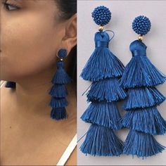 ”Rita” Blue Stud Tassel Earrings Shimmy In These Playful, On-Trend Tassel Earrings. Complete Your Look With Of-The-Moment Extras Like An Off-The-Shoulder Shirt Or Feminine Frills. Pro Tip: Because No One Likes Bent Strands, We Suggest Storing These On A Jewelry Stand And Wrapping For Travel. Blue Tassel Dangle Earrings For Summer, Blue Summer Tassel Dangle Earrings, Blue Bohemian Tassel Earrings For Summer, Bohemian Blue Tassel Earrings For Summer, Blue Dangle Tassel Earrings With Fringe, Blue Tassel Earrings For Summer Beach, Adjustable Blue Tassel Earrings For Parties, Trendy Blue Tassel Earrings With Fringe, Blue Fringe Tassel Earrings For Party