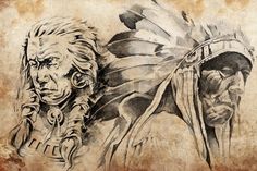 Tattoo Skizze American Indian Krieger | Stock-Foto | Colourbox Best Hacking Tools, Evil Tattoo, Dollar Photo, Sketch Tattoo, Photo Club, Handmade Design