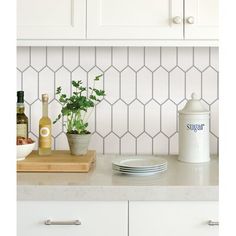 the kitchen counter is clean and ready to be used as an appliance for cooking