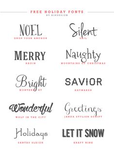 different font styles for christmas cards