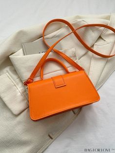 BagForLove - Compact Orange Flap Bag with Delicate Stitching - Perfect for Everyday Use Product Description Color Orange Type Square Bag Bag Size Small Strap Type Top Handle Pattern Type Plain Closure Type Magnet Style Fashionable Features Lightweight Coating 100% Polyurethane Composition 100% Polyurethane Material PU Leather Size Chart INCH CM Strap Length Bag Length Bag Width Bag Height Handle Height 47.2 inch 8.7 inch 3 inch 4.7 inch 2.8 inch Strap Length Bag Length Bag Width Bag Height Handl Rectangular Box Bag For School, School Square Baguette Bag, Square Baguette Bag For School, Orange Bags With Detachable Strap, Orange Shoulder Bag With Detachable Strap For Daily Use, Orange Shoulder Bag With Detachable Strap, Orange Rectangular Satchel, Orange Rectangular Bag With Removable Pouch, Rectangular Orange Box Bag For Everyday Use