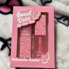 New Never Opened Beauty Creations Sweet Dose Lip Care Duo Includes Lip Scrub And Lip Oil Watermelon Scented Boxes Has Marks (Bought Like That ) Seen In Last Pic Cute Makeup Products Korean, Gifts To Get For Your Best Friend, Cute Makeup Brands, Beauty Supply Lip Gloss, Cute Beauty Products, Cute Lip Glosses, Good Makeup Products For Teens, Korean Pink Lips, Homemade Lip Oil