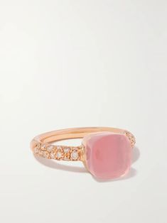 POMELLATO Nudo Petit 18-karat rose gold multi-stone ring | NET-A-PORTER Luxury 14k Rose Gold Diamond Ring, Elegant Pink Stackable Rings In 14k Gold, Luxury Rose Gold Stackable Rings With Rose Cut Diamonds, Elegant Pink 14k Gold Stackable Rings, Luxury Formal Stackable Rings With Rose Cut Diamonds, Elegant Rose Gold Stackable Rings With Gemstones, Elegant Pink Stackable Rings, Elegant 14k Rose Gold Rings With Vs Clarity, Pink Elegant Rings With Single Cut Diamonds