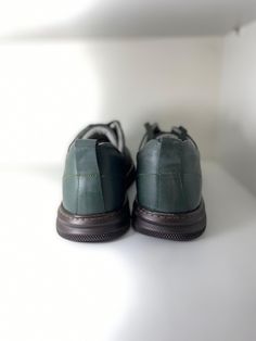 Men's Natural Leather Shoes Casual Shoes Footwear Comfortable Men Shoes Size 9.5  | eBay Green Leather Lace-up Walking Shoes, Green Leather Sneakers With Round Toe, Classic Green Sneakers With Textured Sole, Olive Leather Low-top Sneakers, Olive Low-top Leather Sneakers, Casual Olive Leather Sneakers, Comfortable Low-top Green Walking Shoes, Olive Leather Sneakers With Round Toe, Green Leather Shoes With Round Toe