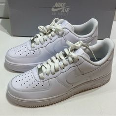 Brand New In The Original Box See Photos For Details Sr3 Classic Nike Air Force 1 With Perforated Toe Box, Classic Nike Custom Sneakers With Laces, Classic Nike Custom Sneakers, Shoes Nike Air Force, Shoes Nike Air, Nike White, Shoes Nike, Nike Air Force 1, White White