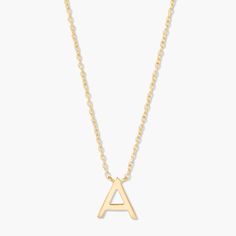 This Ainsley 14K Gold Initial Pendant is a luxurious gift that will truly make a statement! Show off your style and personality with this beautiful 14K gold pendant that proudly displays your initial. It's the perfect way to add a little sparkle to your day! Available in 14k yellow gold 16" cable chain with 2" extender Initial size: 8mm tall, width varies Spring-ring clasp This is an uppercase only font, lowercase letter entered will be produced as uppercase This item is FINAL SALE SKU: BYN1461 Luxury Initial Pendant Name Necklace With Initials, Luxury Initial Pendant Name Necklace, Luxury Initial Pendant Necklace With Initials, Yellow Gold Monogram Necklace For Anniversary, Formal Gold Sterling Silver Name Necklace, Yellow Gold Initial Pendant Necklace For Everyday, 14k Gold Monogram Initial Necklace For Anniversary, Everyday Yellow Gold Initial Pendant Necklaces, Yellow Gold Initial Pendant Necklaces For Everyday