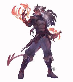 Long Braid Character Design, Female Thief Character Design, Critbit Art, Dnd Warlock Art, Draconic Sorcerer Dnd, Male Dragon Oc, Tiefling Male Character Concept, Dnd Character Oc, Circle Of Wildfire Druid