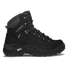 Women's Renegade GTX Mid - Deep Black - Baker's Boots and Clothing Hunter X Hunter Shifting, Lowa Boots, Lowa Renegade, High Strung, Random Clothes, Weekend Hiking, Ankle Support, Hiking Women, Cool Boots