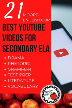 the text reads 21 best youtube videos for secondary and secondary teachers