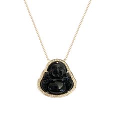 Buddha Necklace: Dana Rebecca Black Jade carved Buddha with Diamond halo set in yellow gold Carved Diamond Fine Jewelry, Fine Carved Diamond Jewelry, Luxury Carved Yellow Gold Necklaces, Luxury Carved Necklaces, Luxury Carved Pendant Necklace, Black Buddha, Jade Buddha, Dana Rebecca Designs, Buddha Necklace