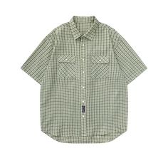 Plaid Reversible Short Sleeve Shirt  Green M  - VONVEX Cholo Style, Top Streetwear Brands, Ripped Pants, Preppy Plaid, Plaid Sleeve, Couple T-shirt, Cotton Shirts, It's Hot, Upgrade Your Wardrobe