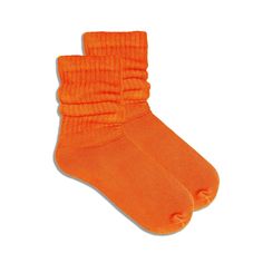 Orange Slouch Socks (Adult Medium) Scrunch Socks, Dr Wardrobe, Orange Socks, Ruffle Socks, Streamer Dr, Outfit References, Ruffled Socks, Slouch Socks, Warm Socks