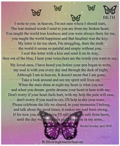 an image of a poem with butterflies flying over it and the words, i wrote to you